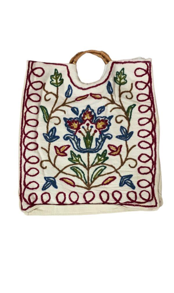 Woolen Shopping Bag - Embroidery Ari work