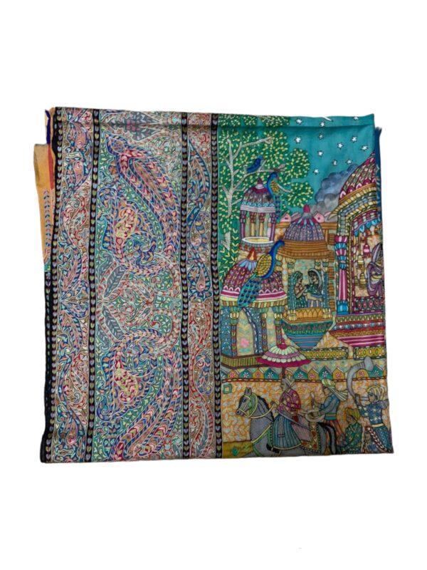 Pure Pashmina Shawl - Mughal Art - Kalam Kaar Work